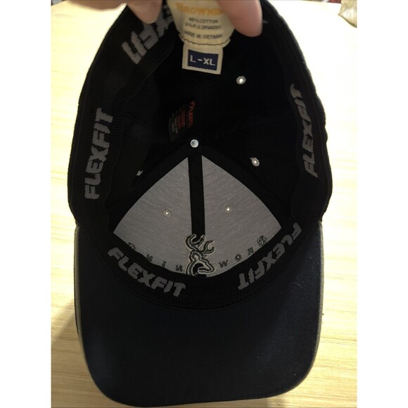 Browning Black & Army Green Embroidery Deer Hat Cap Size L-XL Hunting Grandpa - Picture 5 of 9
